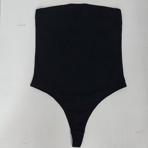 Nwot Bp Black Ribbed Stapless Thong Bodysuit M /4D/